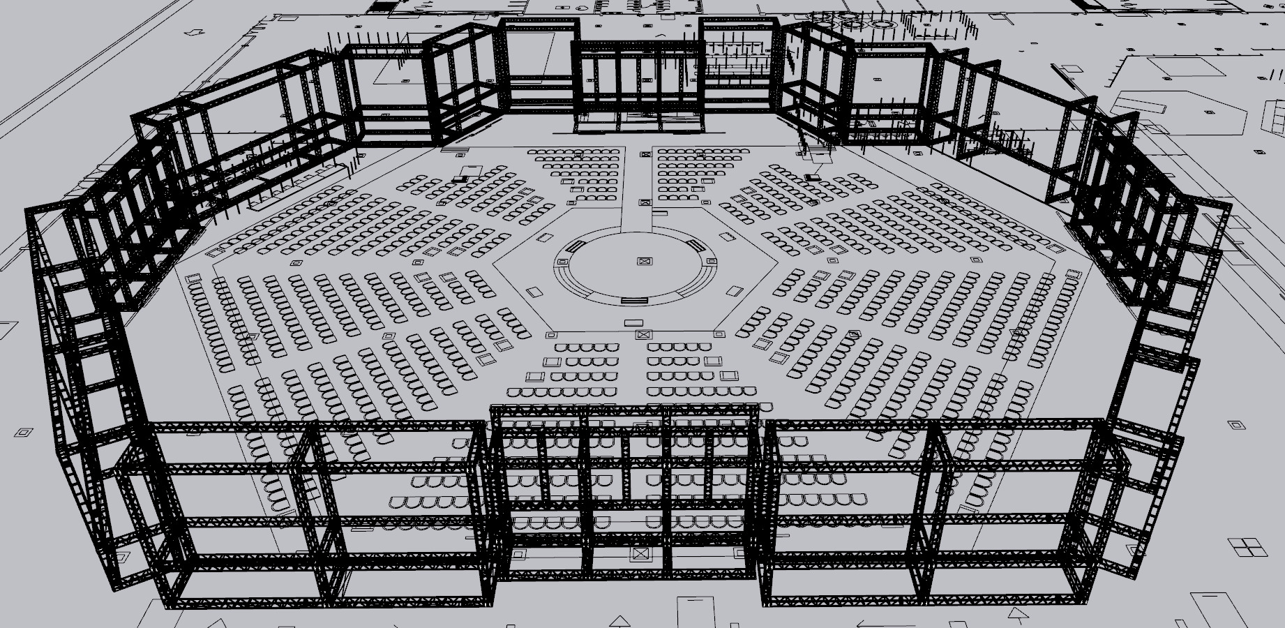 Desenho técnico fundo de palco