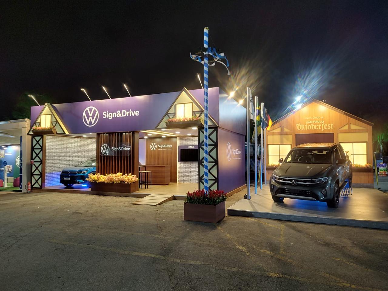 Cobertura para stand da ativação Volkswagen Sign&Drive
